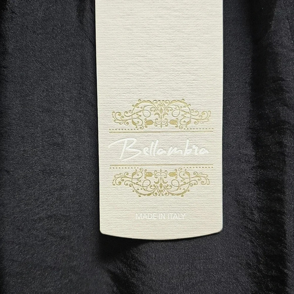 ITALY Black Silk Blend Midi Black Elastic Waist Long Dress Sleevless size 3X - Picture 2 of 8